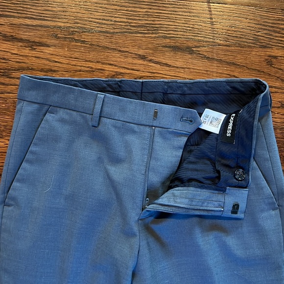 EXPRESS extra slim Dusty Blue modern tech SUIT - Picture 9 of 12